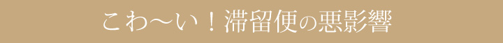 こわ~い!便秘の悪影響